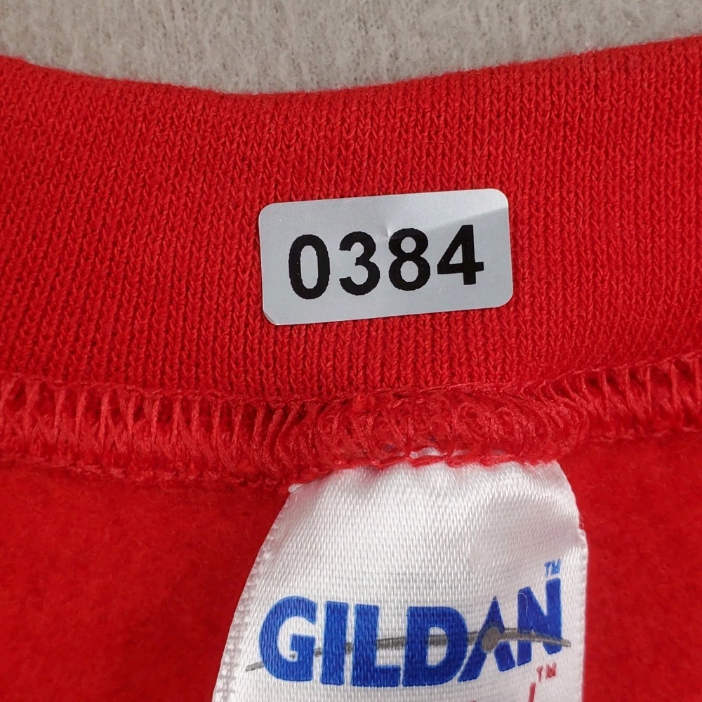 Gildan Heavy Blend Red Crewneck Sweatshirt Embroidered "Grandma's House" Large - Picture 8 of 8
